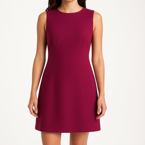 Trina Turk Magenta Sleeveless Sheath Dress | Size 10 | Textured Fabric - Picture 1 of 12